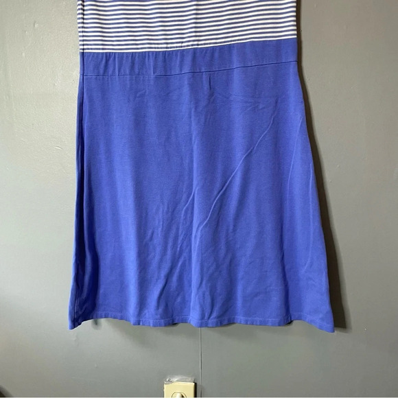 L.L. Bean blue stripe sleeveless tshirt dress size medium - Picture 6 of 9